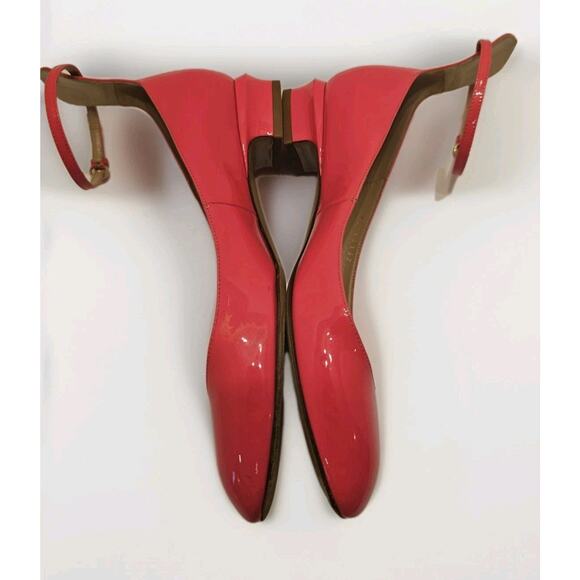 Valentino Garavani 37 Pink Fuchsia Patent Tango Ankle Strap Ballet Low Heel - Picture 4 of 16